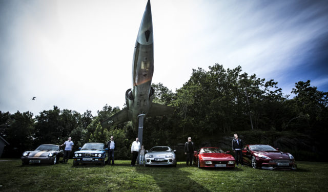 Sportsvognutstilling 2016 – Wings & Wheels Vinnerbilene poserer foran F104 Starfighter